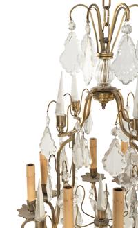A French Gilt Bronze and Glass Eight-Light Chandelier