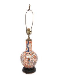 An Imari Palette Porcelain Vase Mounted as a Lamp