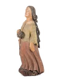 An American Carved and Painted Wood Female Figurehead for a Ship