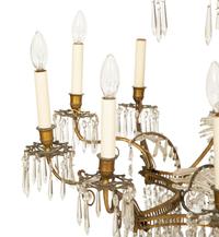 A Baltic Gilt Bronze and Cut Glass Chandelier