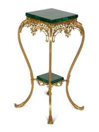 A Continental Gilt Metal and Malachite Side Table