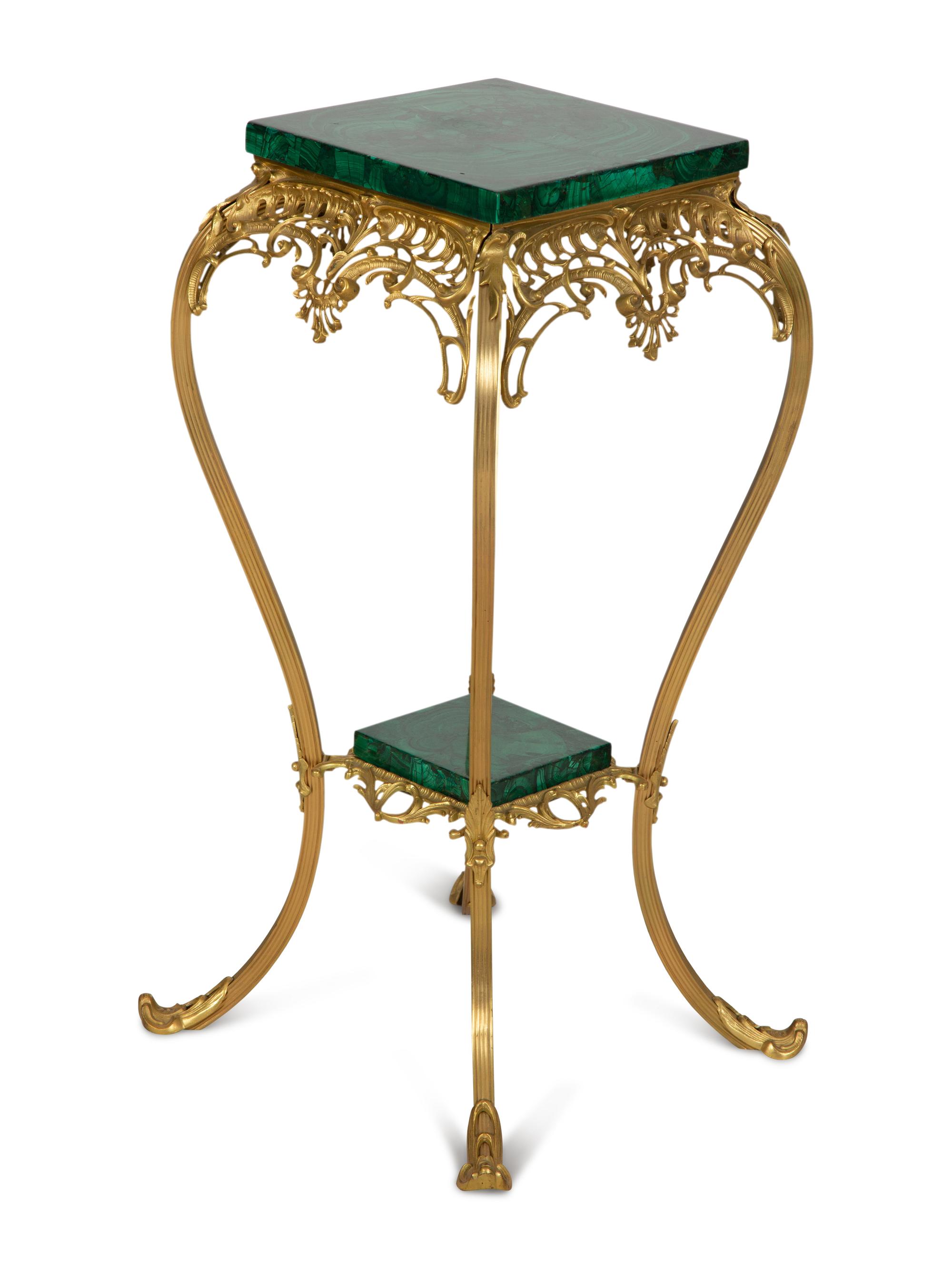 A Continental Gilt Metal and Malachite Side Table