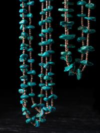 Pueblo Heishi and Turquoise Nugget Multi-strand Necklaces