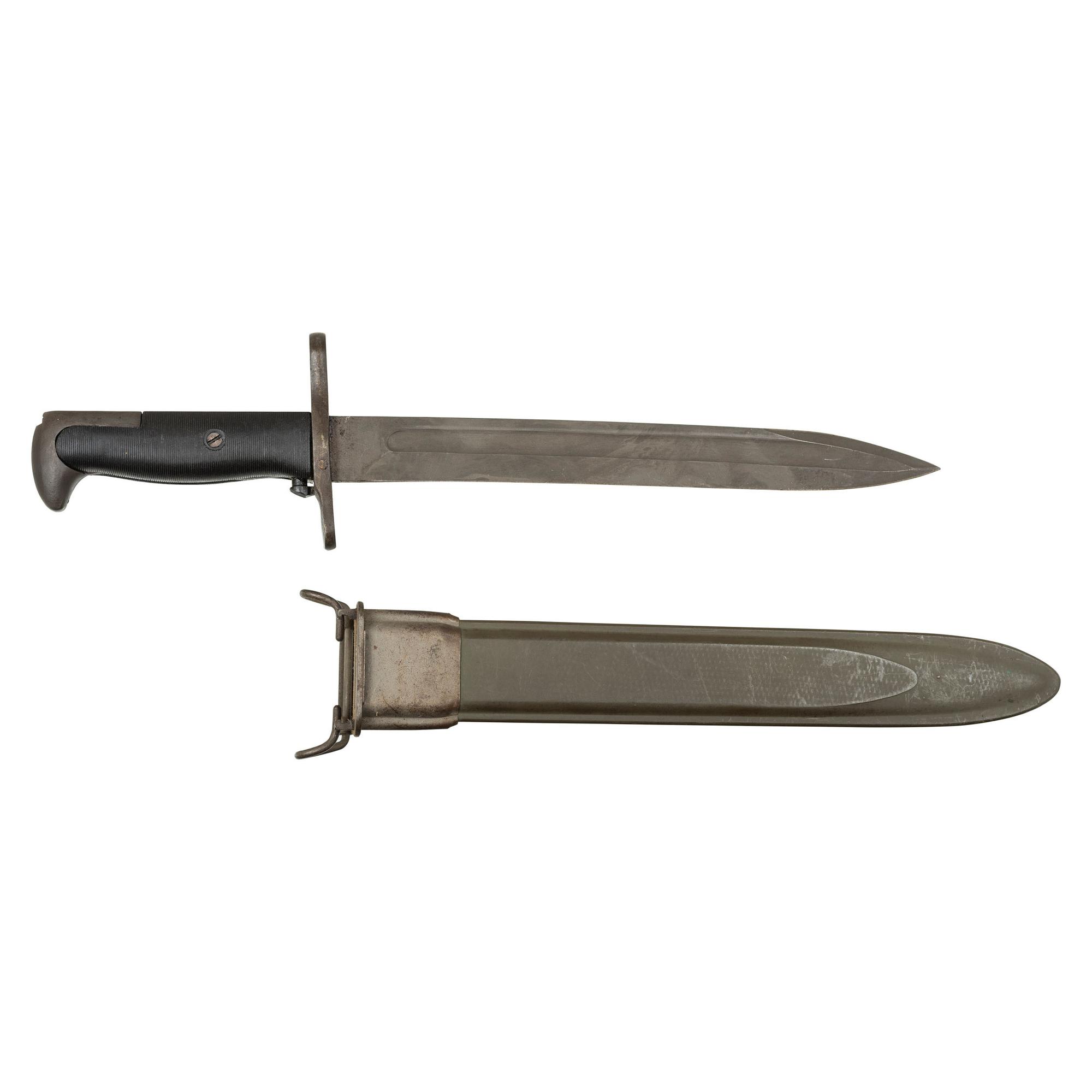 Lot of 3 Edged Weapons Including: French M1874 Gras Bayonet, US M1 Bayonet, Robeson USN Mk 2 Knife
