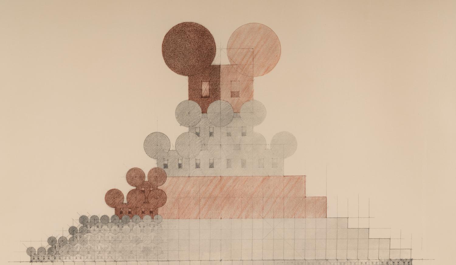 Geometric Mouse Pyramid as an image of the Electoral System, Doubled, 1976