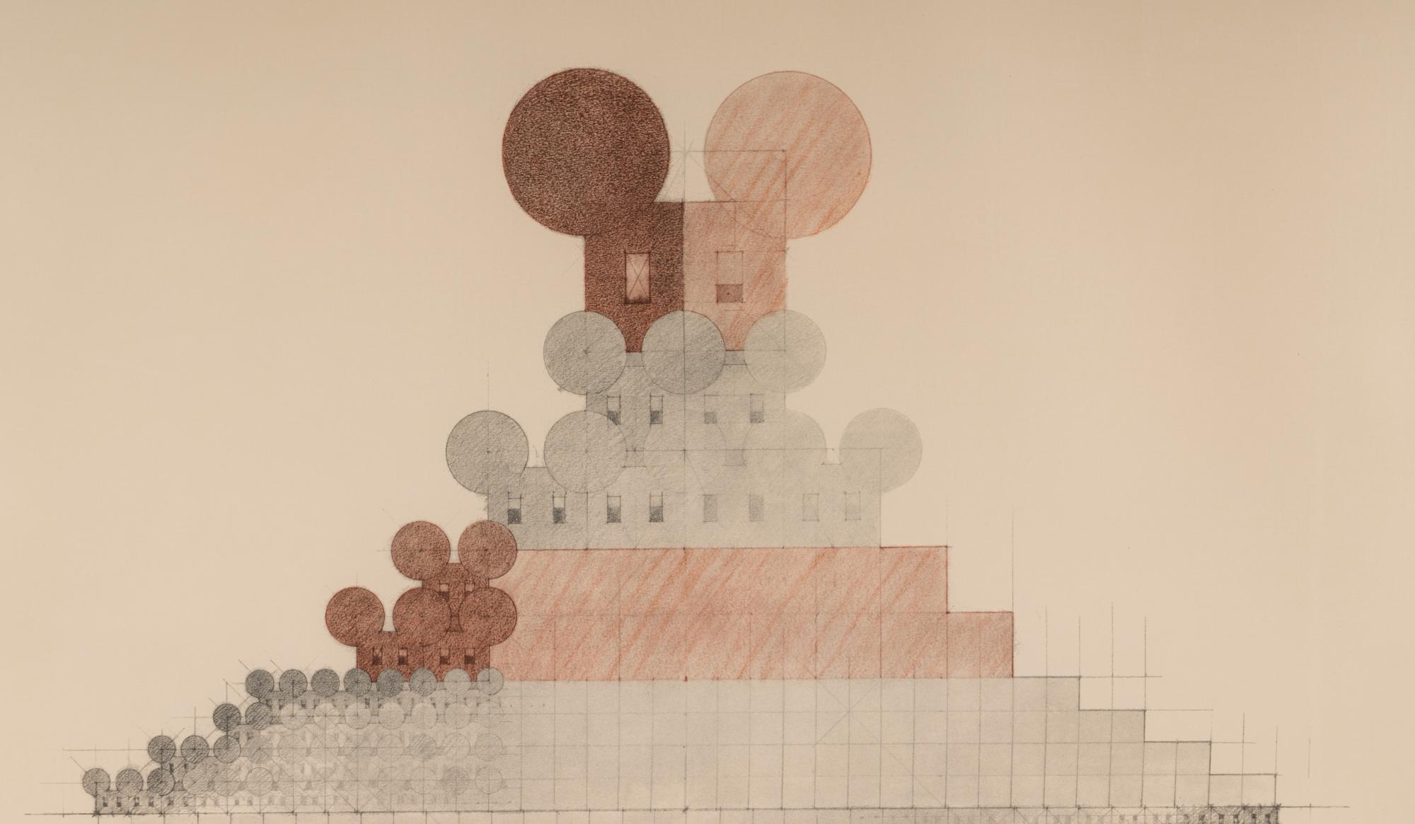 Geometric Mouse Pyramid as an image of the Electoral System, Doubled, 1976