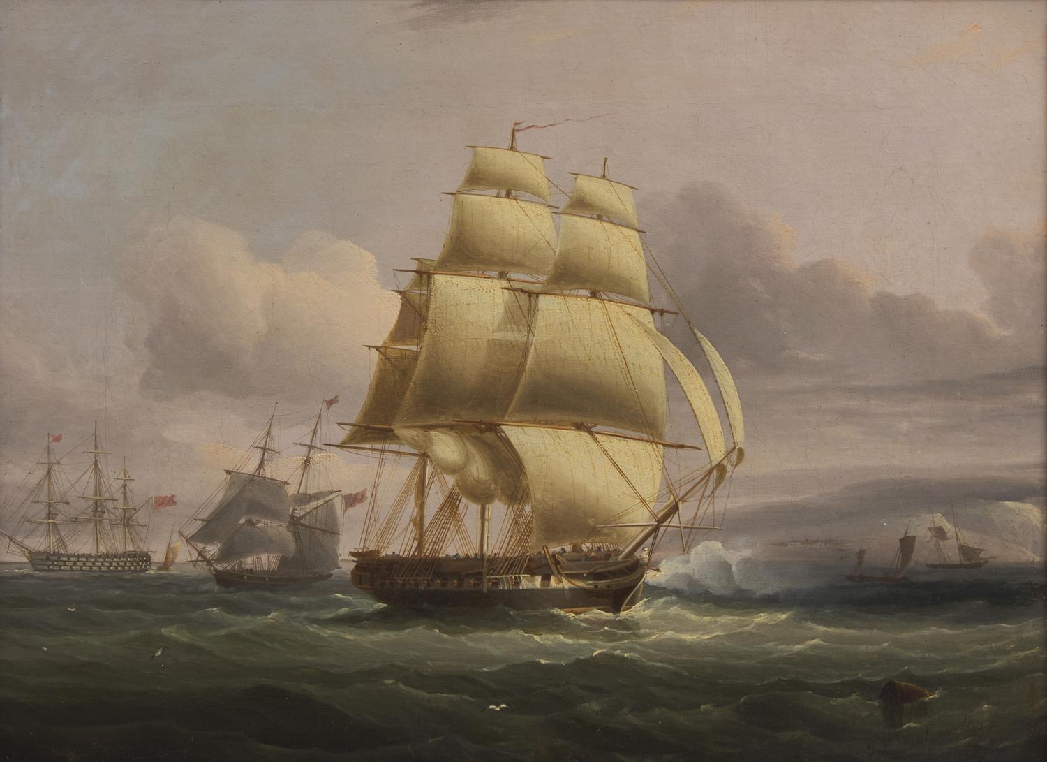 Starboard View of a Brig Under Sail (Possibly The Needles)