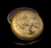 A Gilt Bronze Covered Seal Paste Box