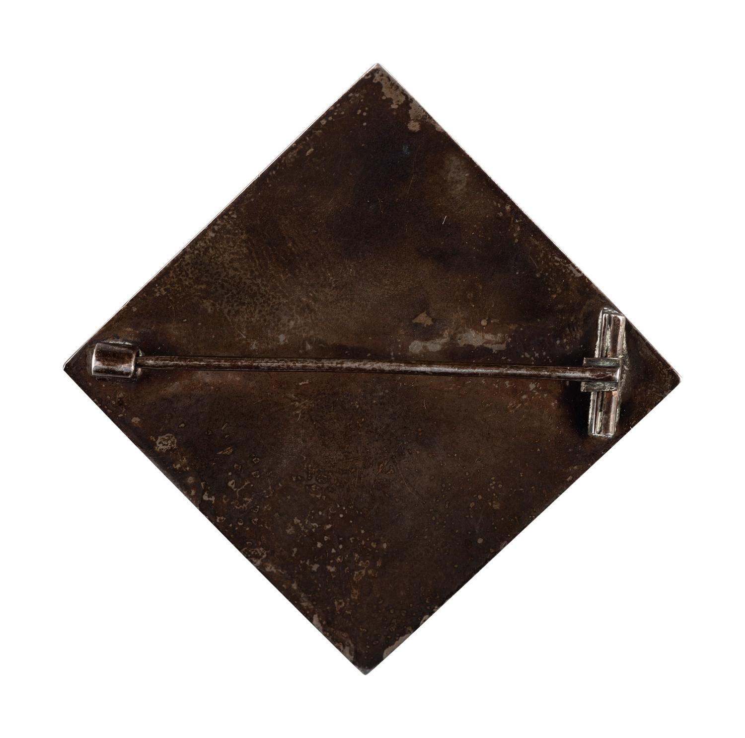 [CIVIL WAR]. 1st Division, XV Corps cloisonné enameled badge.