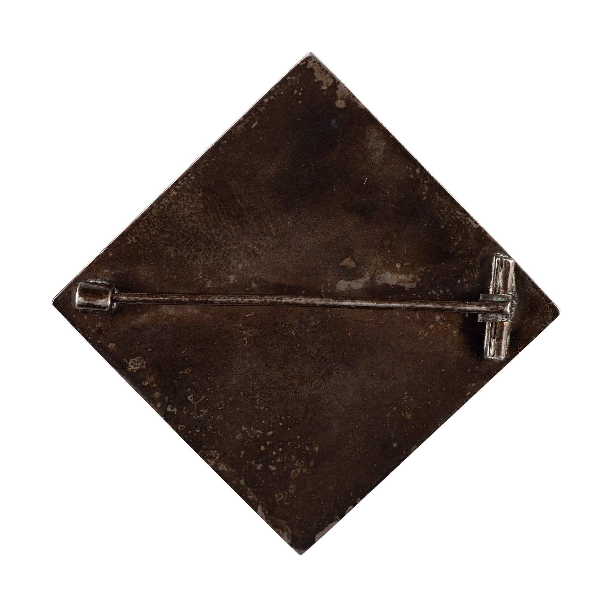 [CIVIL WAR]. 1st Division, XV Corps cloisonné enameled badge.