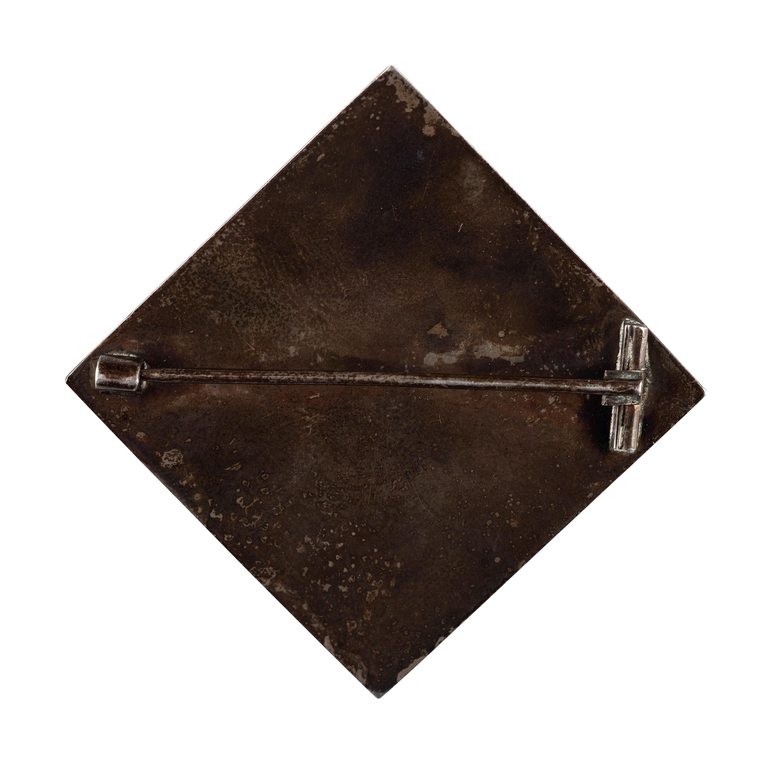 [CIVIL WAR]. 1st Division, XV Corps cloisonné enameled badge.