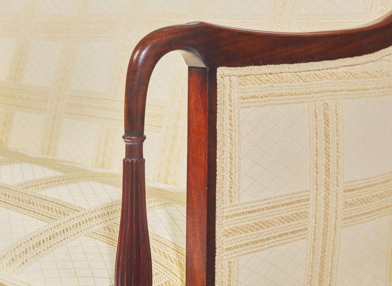 A Small Federal Carved Mahogany Sofa