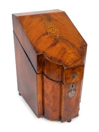 A George III Inlaid Mahogany Knife Box — LATE 18TH CENTURY