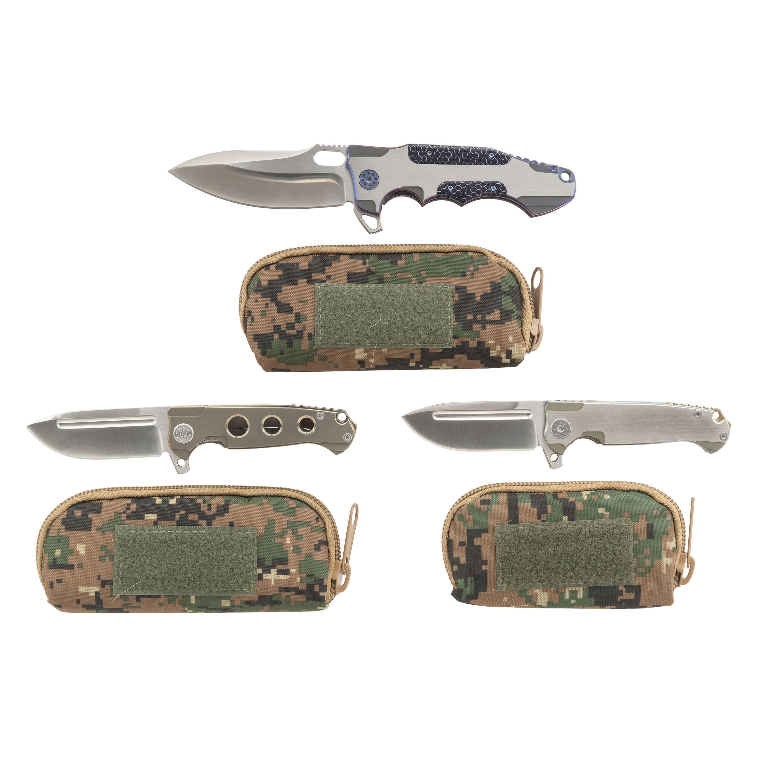 Lot of Three Andre de Villiers Folding Knives Incl: Mini-Pathfinder, Hummer
