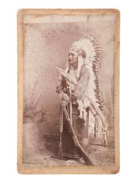 [NATIVE AMERICANS]. 2 photographs, incl. Kiowa Chief Lone Wolf and Chippewa Family.