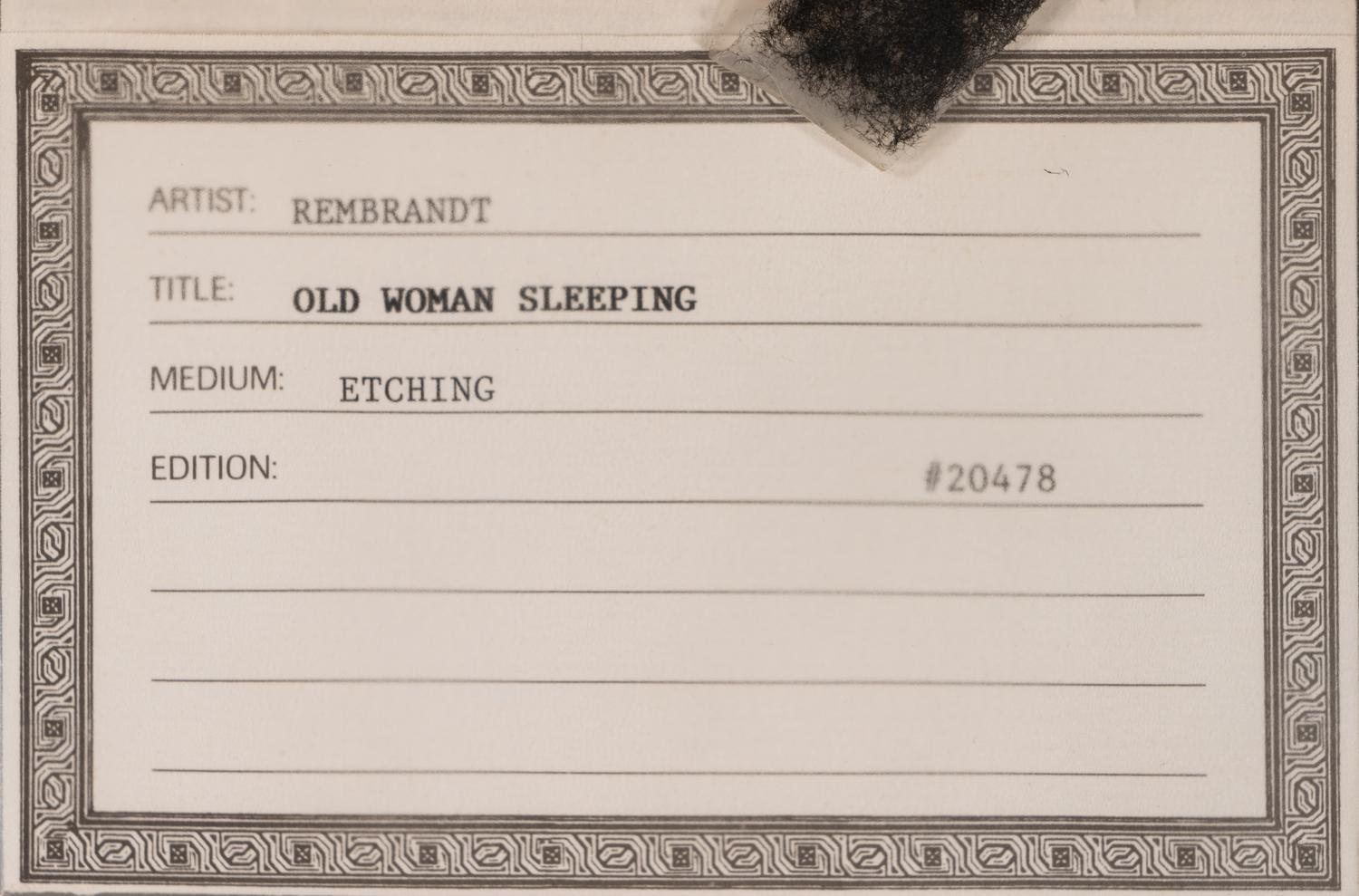 Old Woman Sleeping, ca. 1635-1637