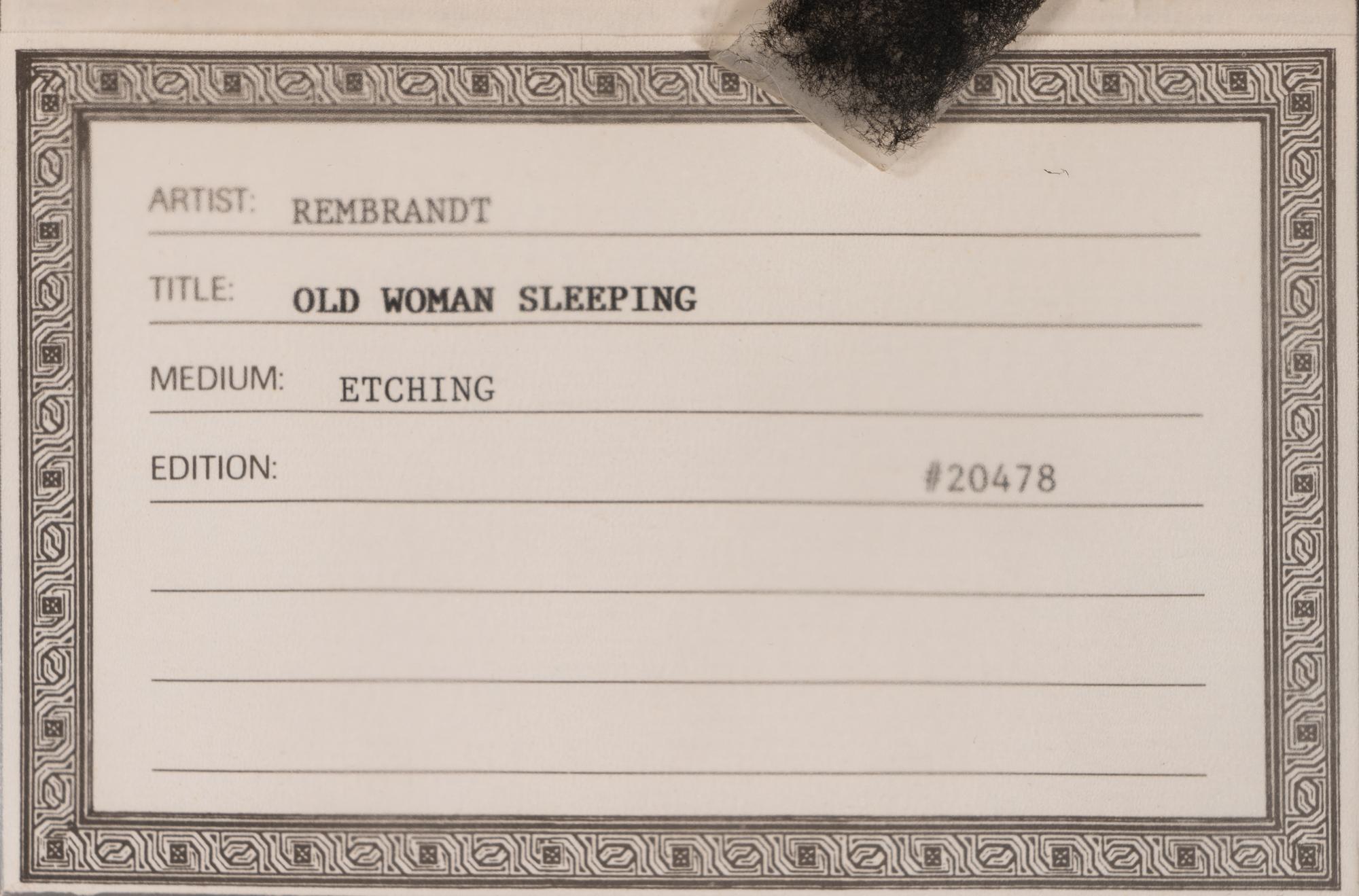 Old Woman Sleeping, ca. 1635-1637