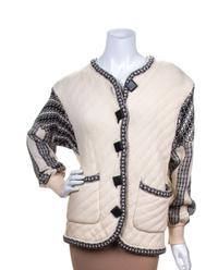 An Yves Saint Laurent Cream Wool Knit Jacket, Size 36.