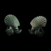 Two Roman Bronze Chariot Fittings in the Form of Shells