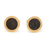 YELLOW GOLD AND ANCIENT COIN CUFFLINKS
