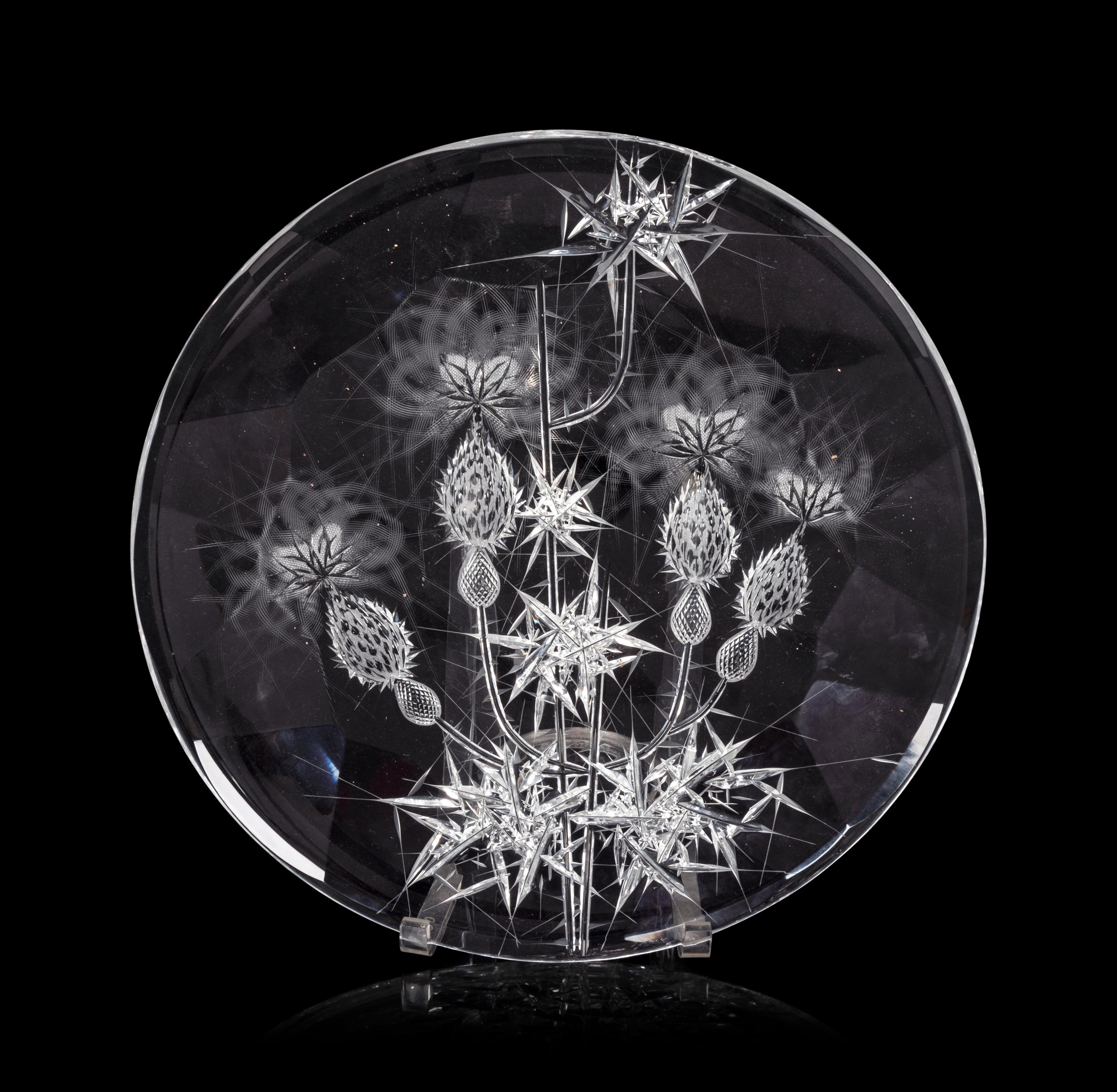 An Etched Glass Charger