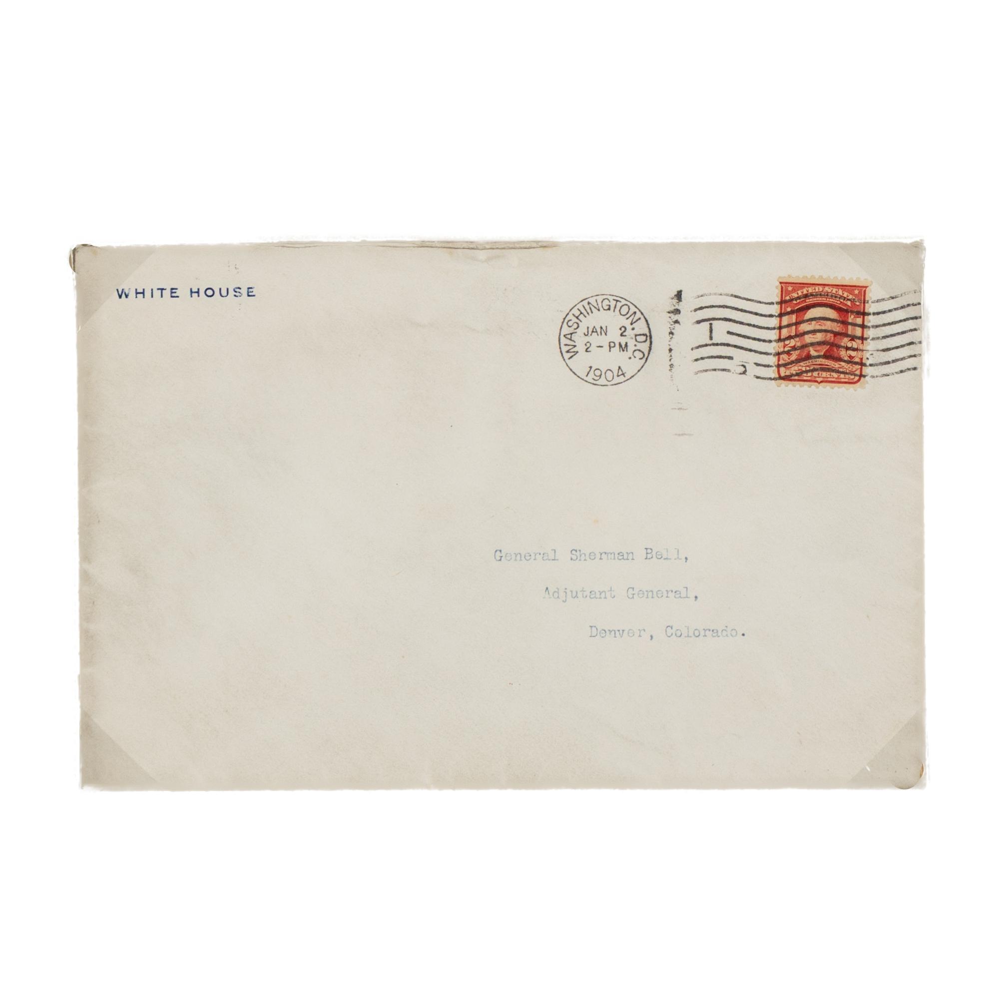 ROOSEVELT, Theodore (1858-1919). Typed letter signed ("Theodore Roosevelt") to General Sherman Bell, Washington, D.C., 1 January 1904.