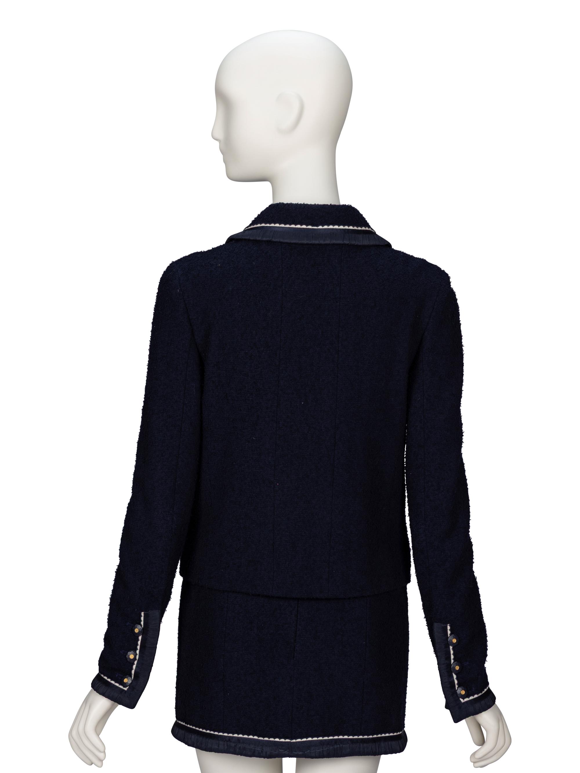 Chanel, Navy Bouclé Tweed Suit