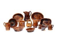 Thirteen Rockingham Glazed Table Articles
