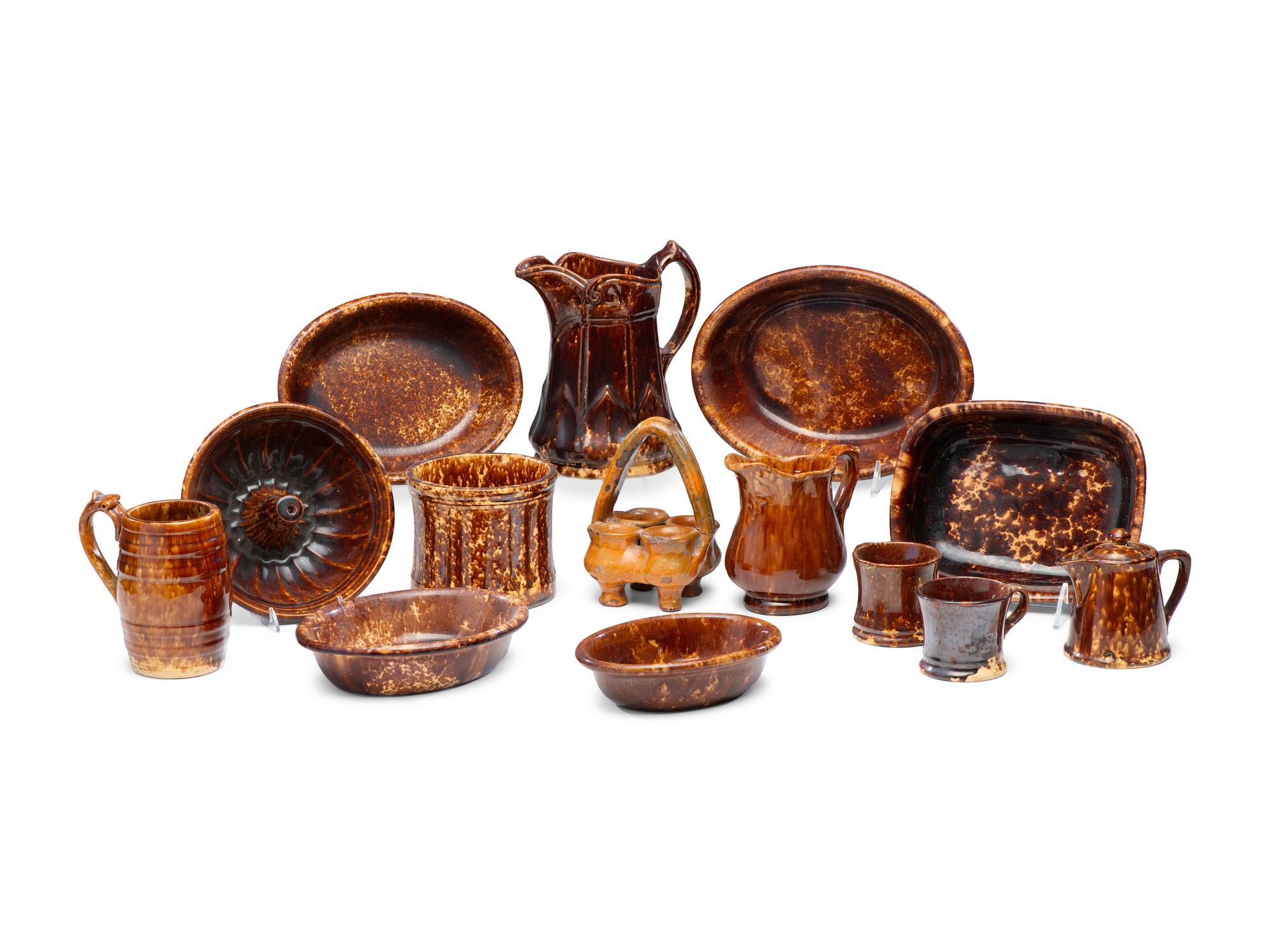 Thirteen Rockingham Glazed Table Articles