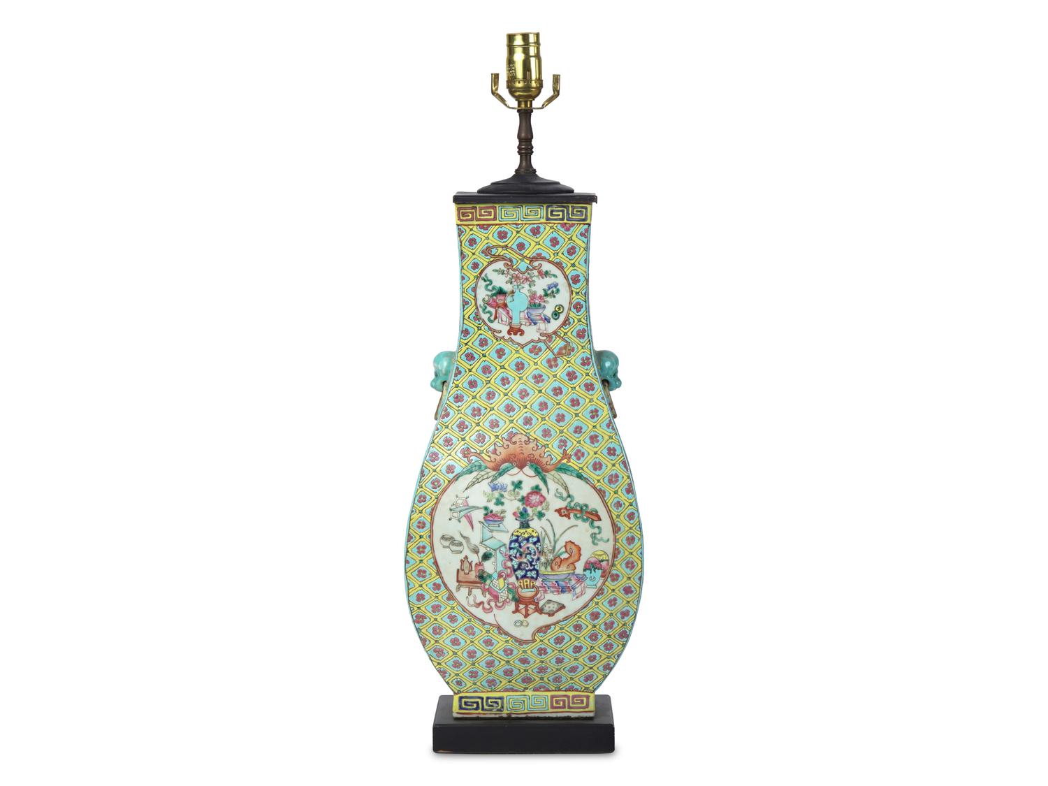 A Chinese Porcelain Vase Mounted as a Lamp