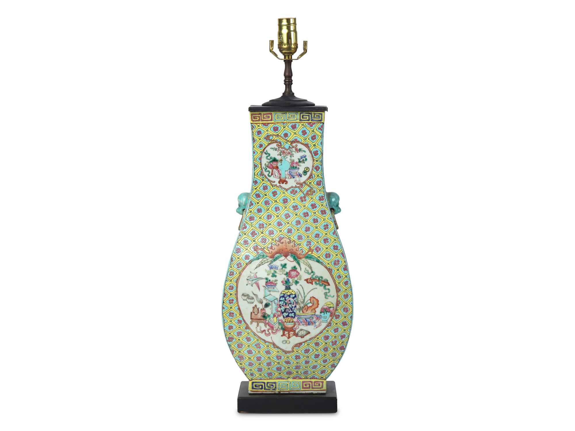 A Chinese Porcelain Vase Mounted as a Lamp
