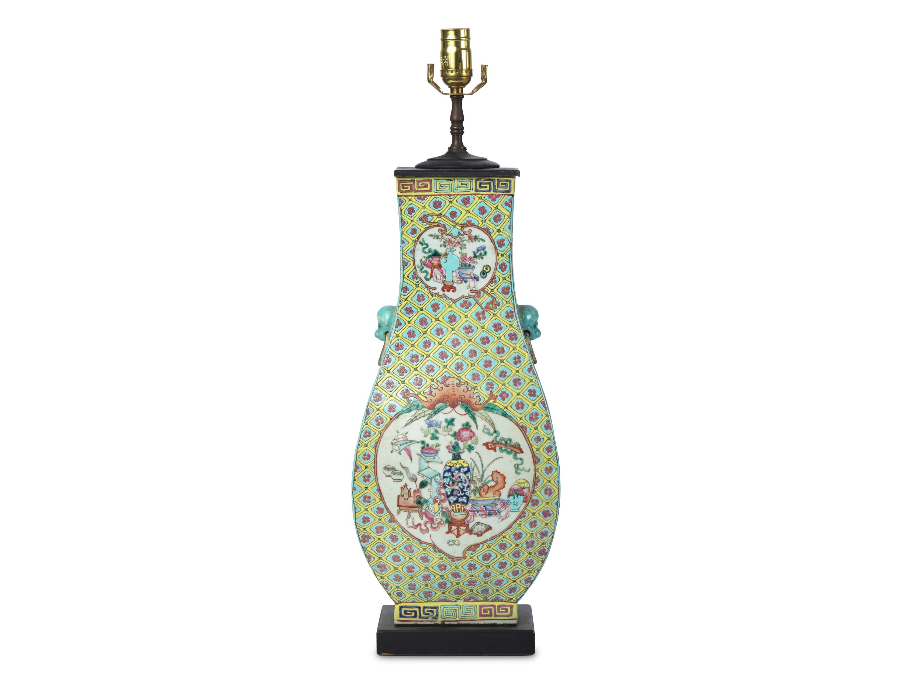 A Chinese Porcelain Vase Mounted as a Lamp