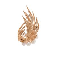 YELLOW GOLD AND CULTURED PEARL BROOCH