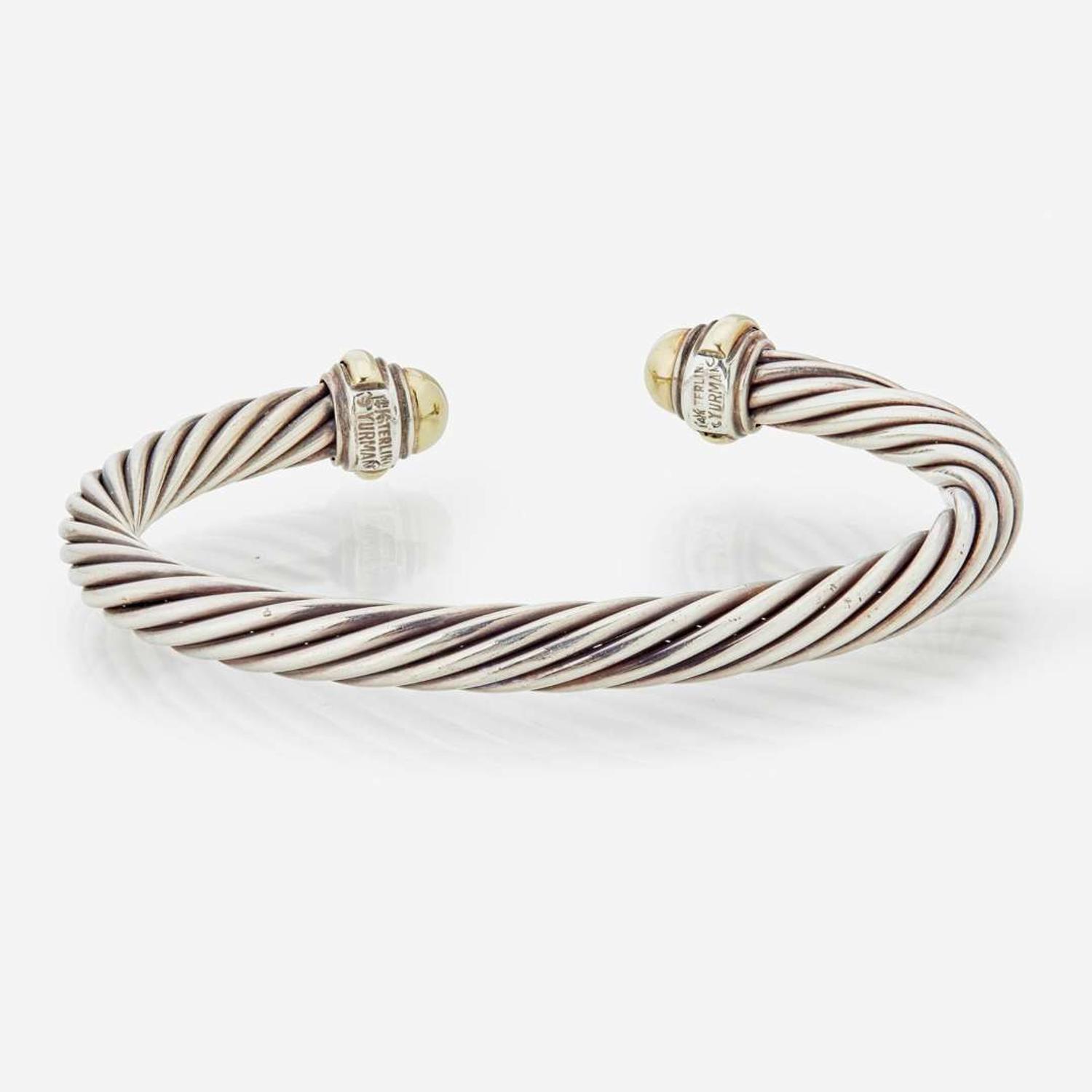 A David Yurman Sterling Silver Bracelet and Ring David Yurman