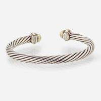 A David Yurman Sterling Silver Bracelet and Ring David Yurman