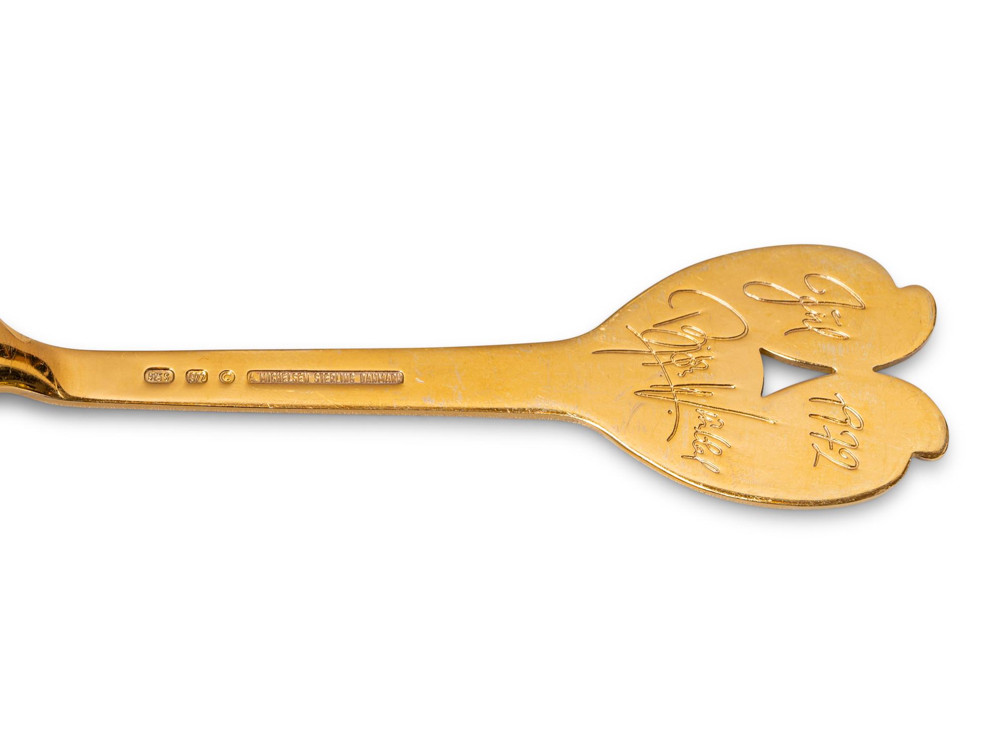 A Collection of Danish Silver-Gilt Christmas Fork and Spoon Sets