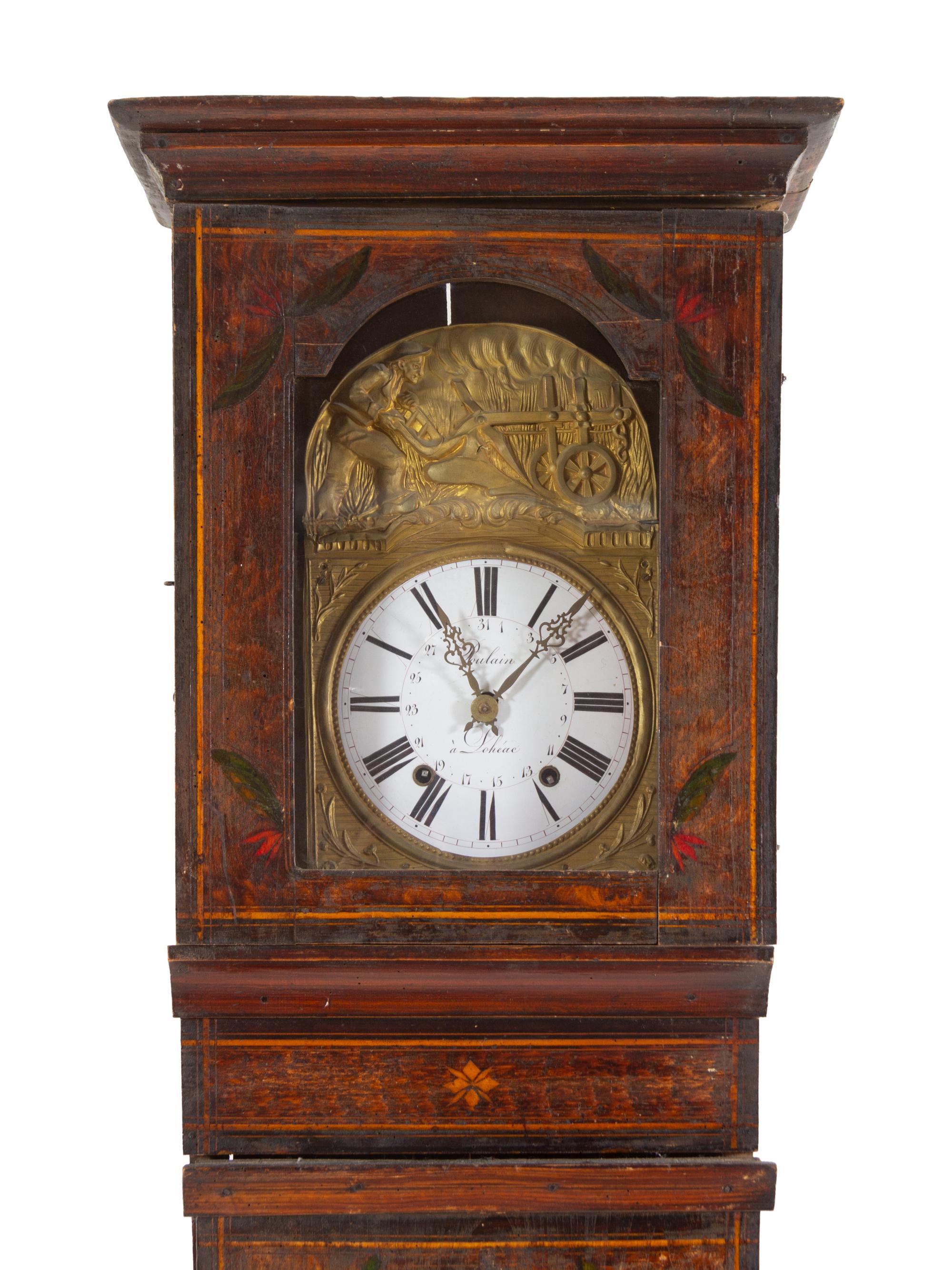 A French Painted Comtoise Clock
