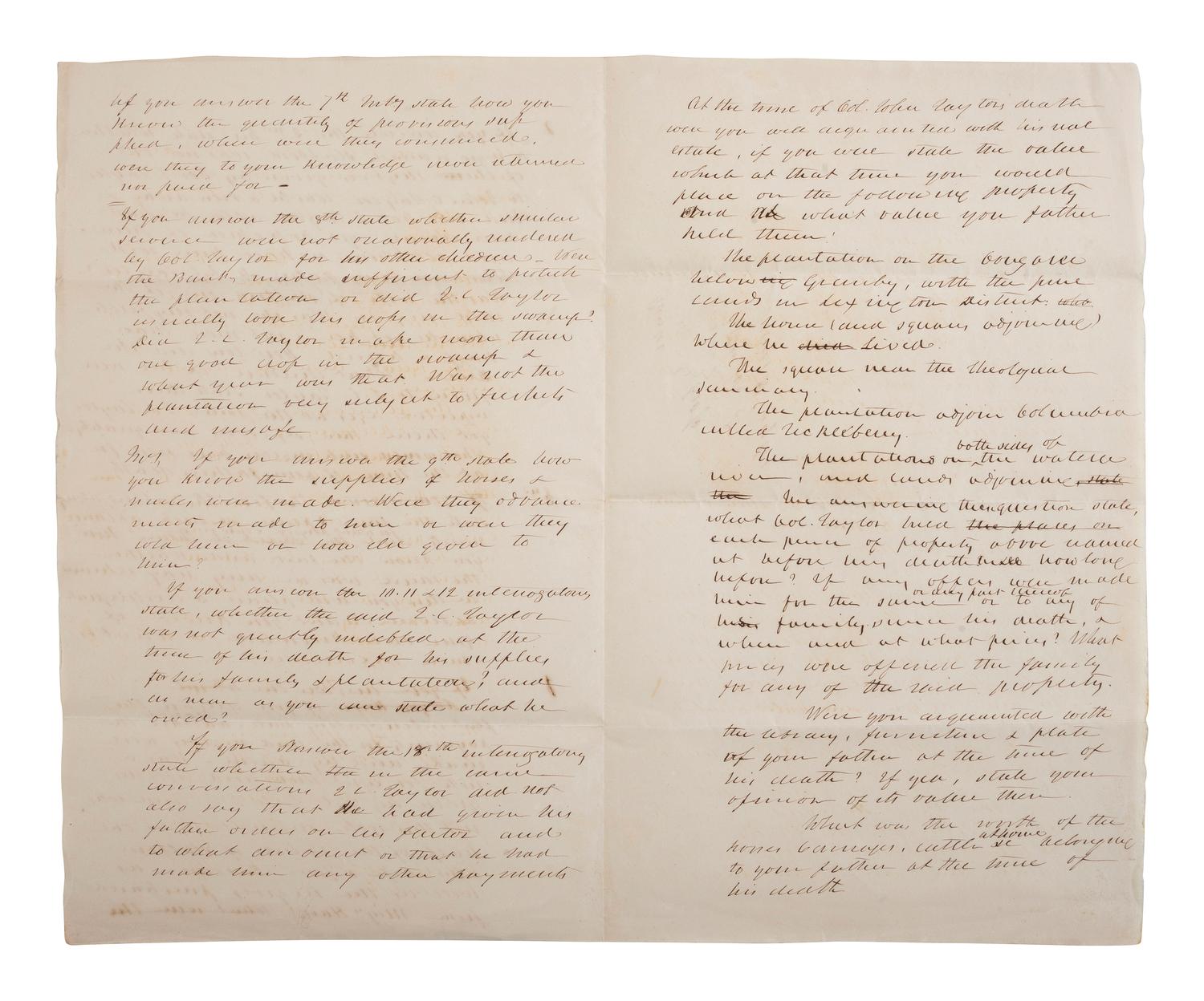 [ENSLAVEMENT & ABOLITION]. A group of 2 legal documents related to cases involving enslaved persons.
