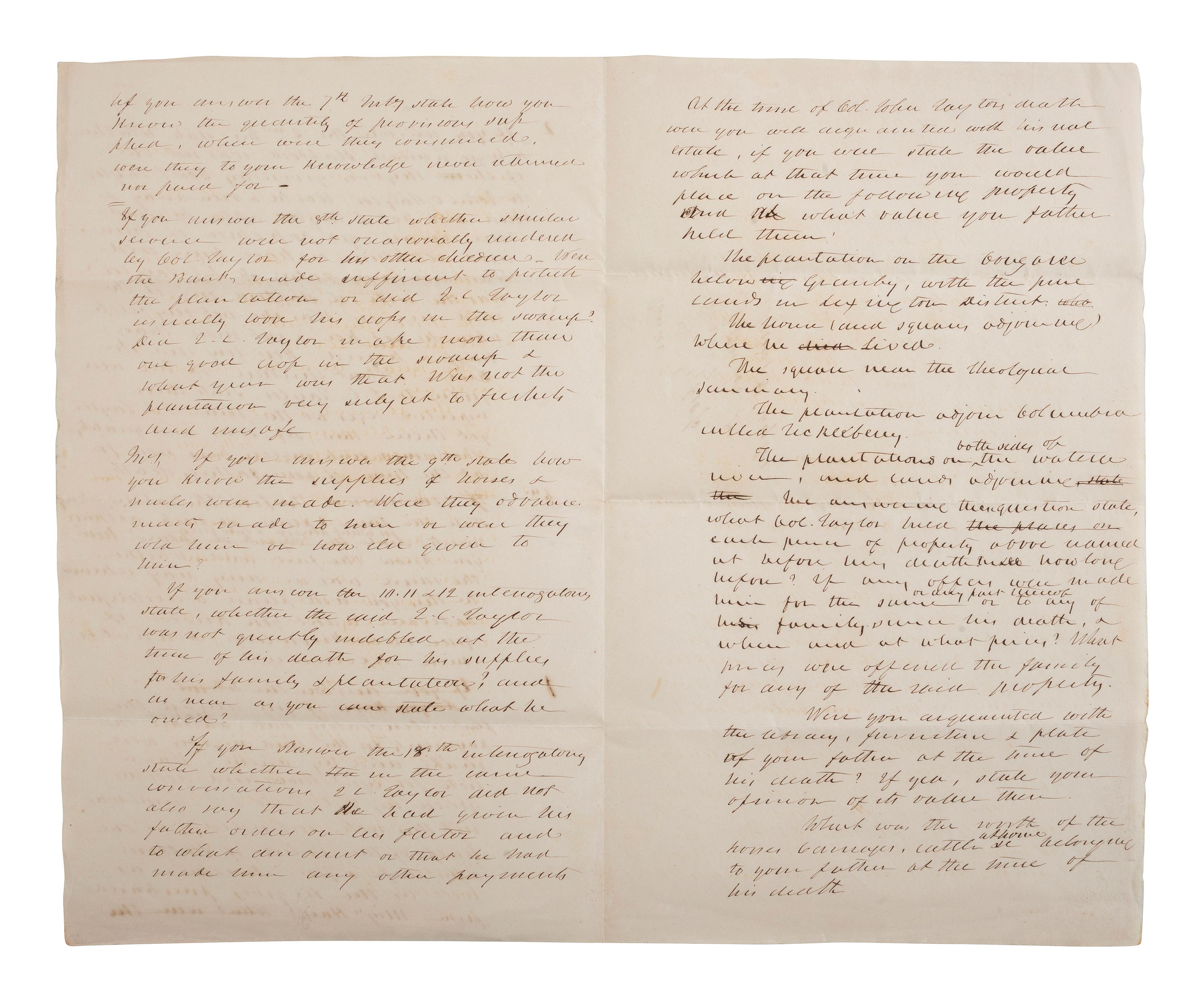 [ENSLAVEMENT & ABOLITION]. A group of 2 legal documents related to cases involving enslaved persons.