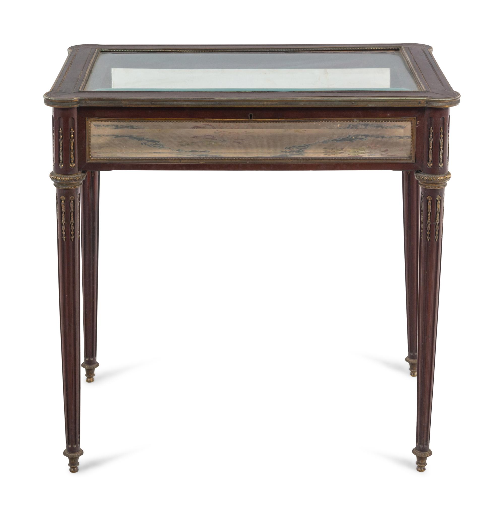 A Louis XVI Style Mahogany Vitrine Table
