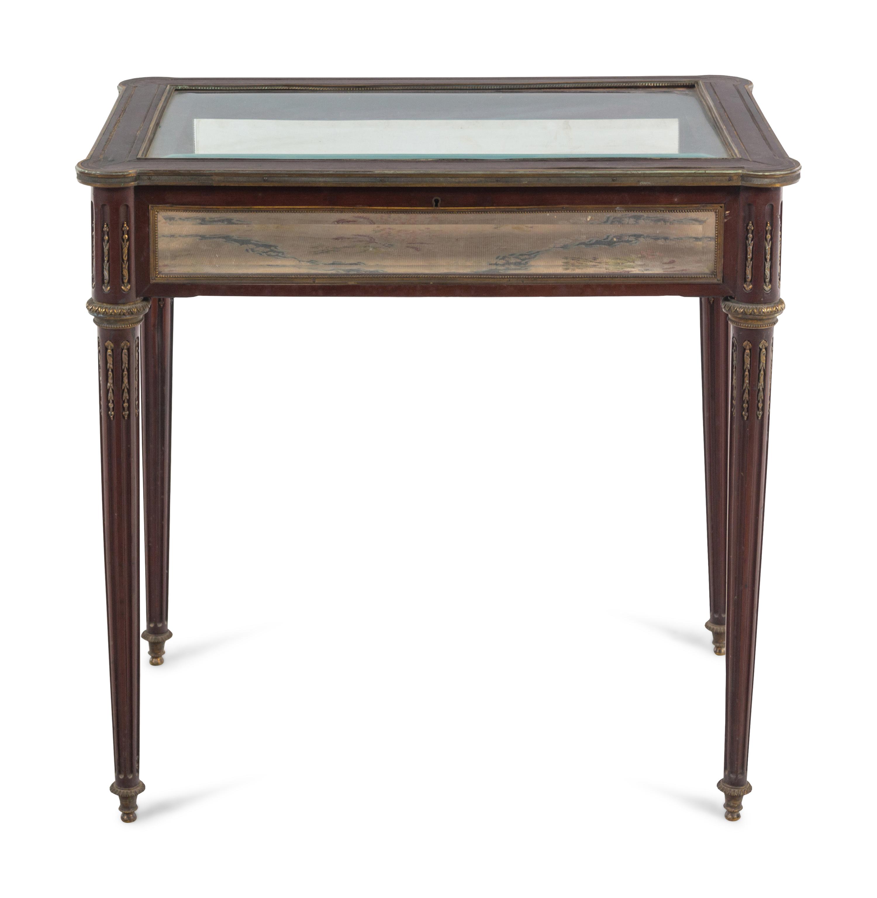 A Louis XVI Style Mahogany Vitrine Table