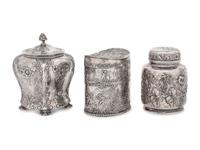 Three Silver Tea Caddies