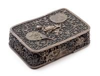 A Chinese Export Silver Box Length of box 4 inches.