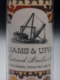 An Andrew Clemens (American, 1857-1894) Williams and Upham Contractors for River and Harbor Improvements Sand Bottle