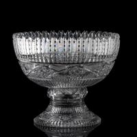 A Brilliant-Period Cut Glass Punch Bowl and Stand