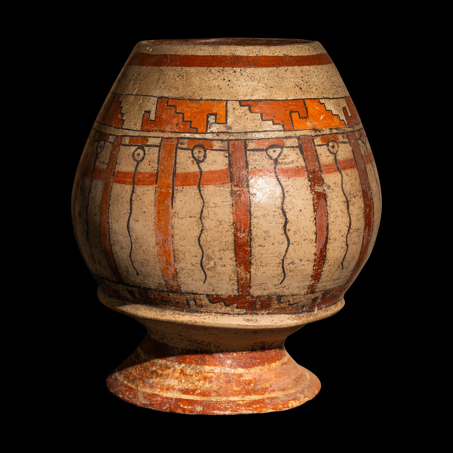 A Nicoya Polychrome Pedestal Jar