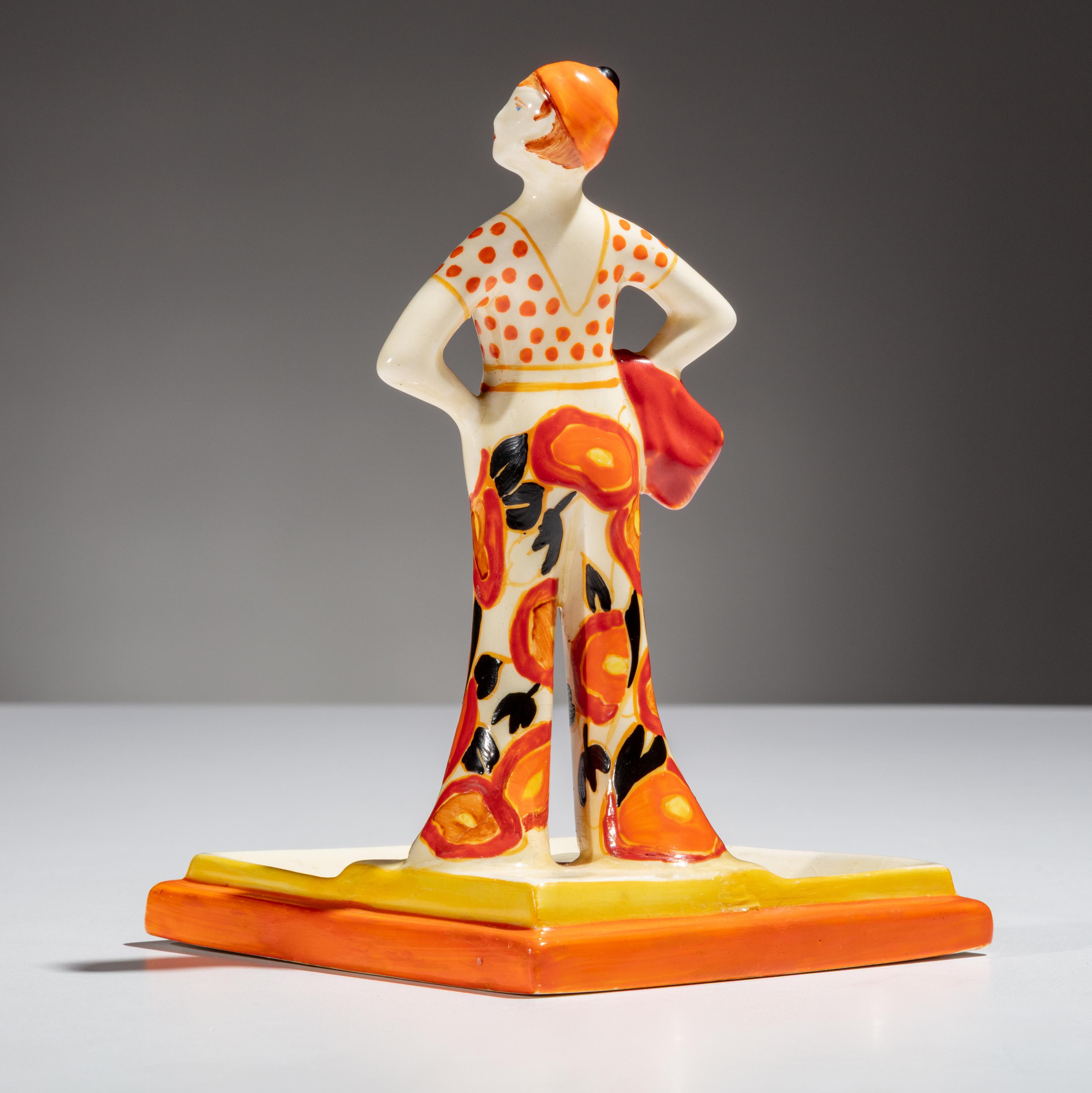 Clarice Cliff (English, 1899–1972) — Lido Lady ashtray, c. 1930