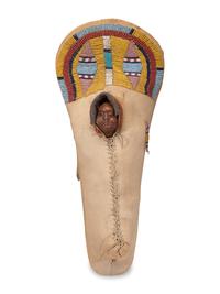 Bannock Beaded Hide Doll Cradle