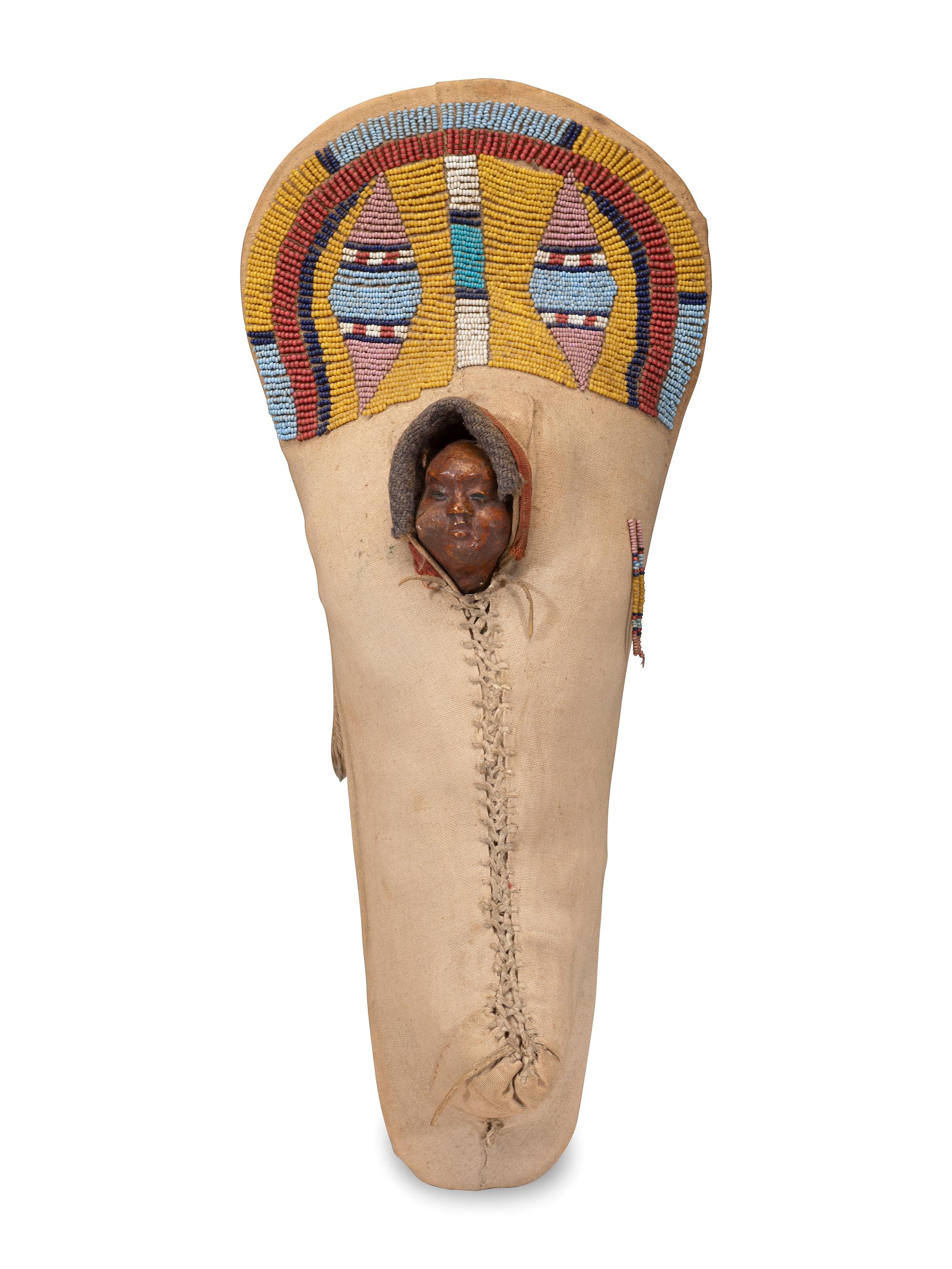 Bannock Beaded Hide Doll Cradle