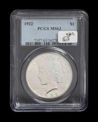 A 1922 Peace $1 Coin (PCGS MS63)